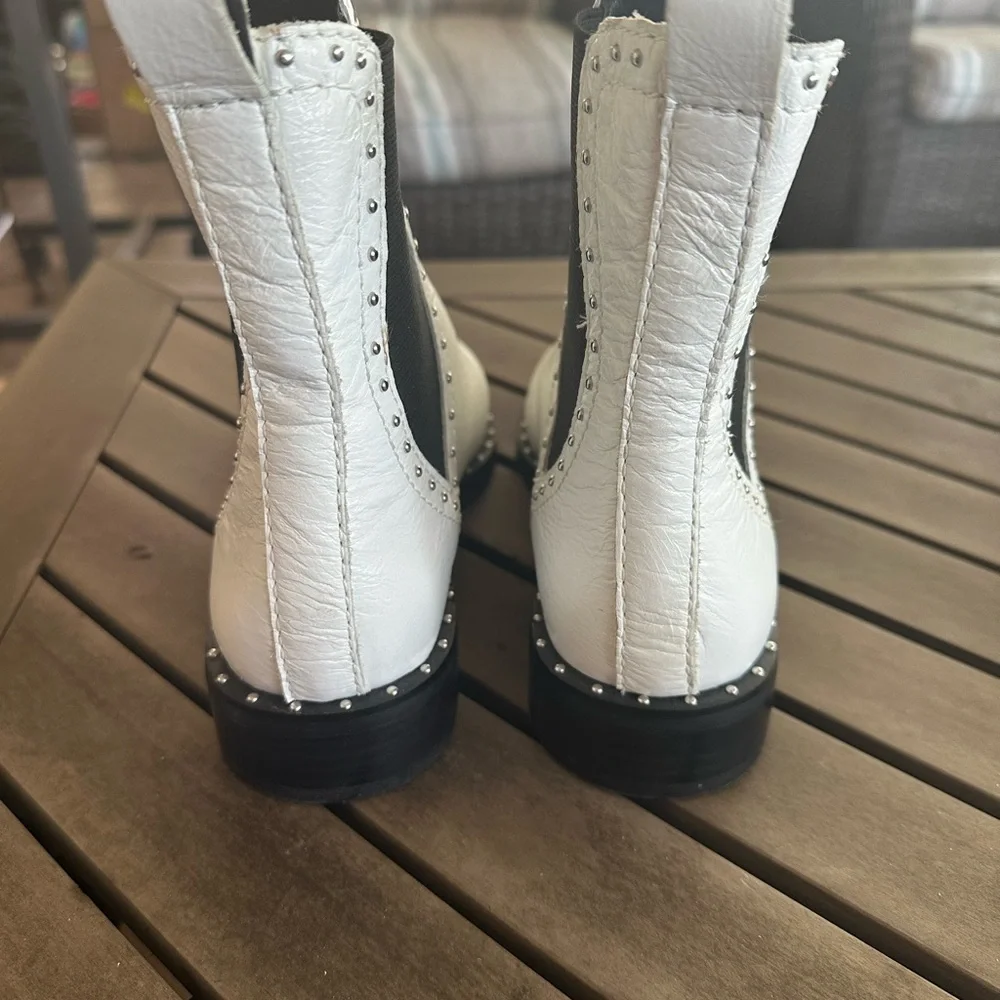 Rebecca Minkoff White and Black Ankle Boots - Picture 5 of 8